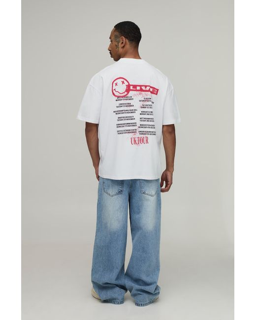 BoohooMAN Gray Oversized Nirvana Tour License Print T-Shirt for men