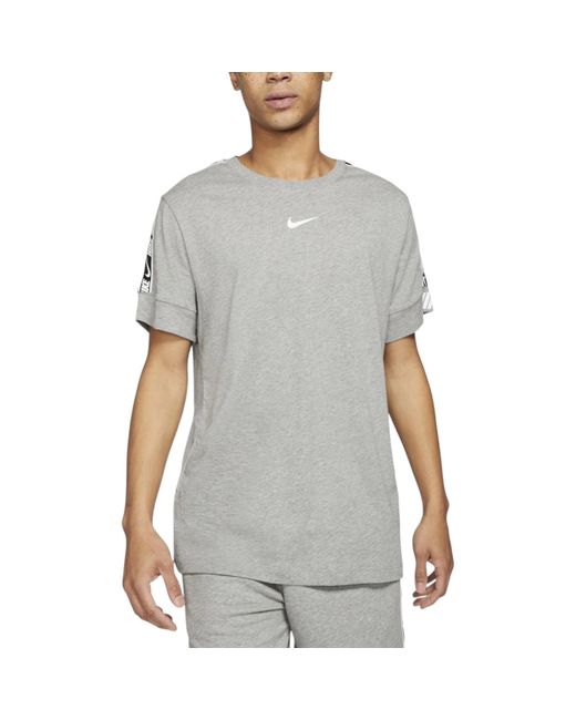 Nike Gray T Shirts Repeat Fleece Cotton Sportswear for men
