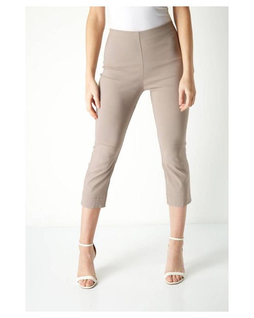Roman Natural Cropped Stretch Trouser