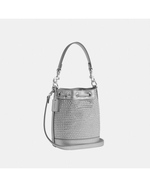 COACH White Mini Bucket Bag