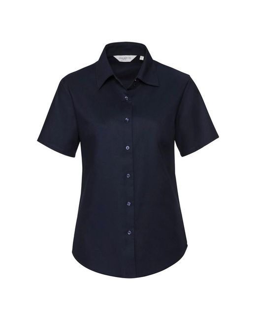 Russell Blue Collection Ladies/ Short Sleeve Easy Care Oxford Shirt (Bright)