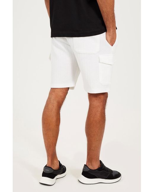 Brave Soul Black Off Patch Pocket Elasticated Waist Shorts for men