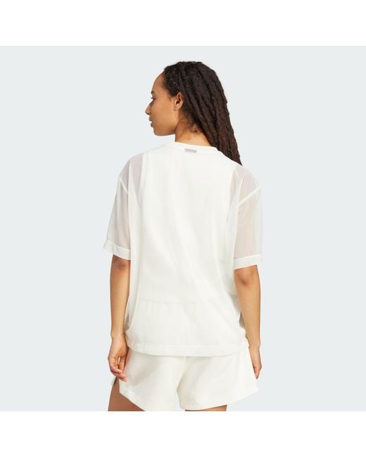 Adidas White Soft Lux Mesh Tee