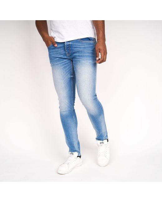 Crosshatch Blue Barbeck Slim Jeans (Light Wash) for men