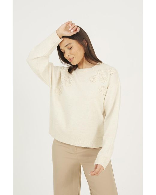 Brave Soul Natural Floral Embroidery Jumper