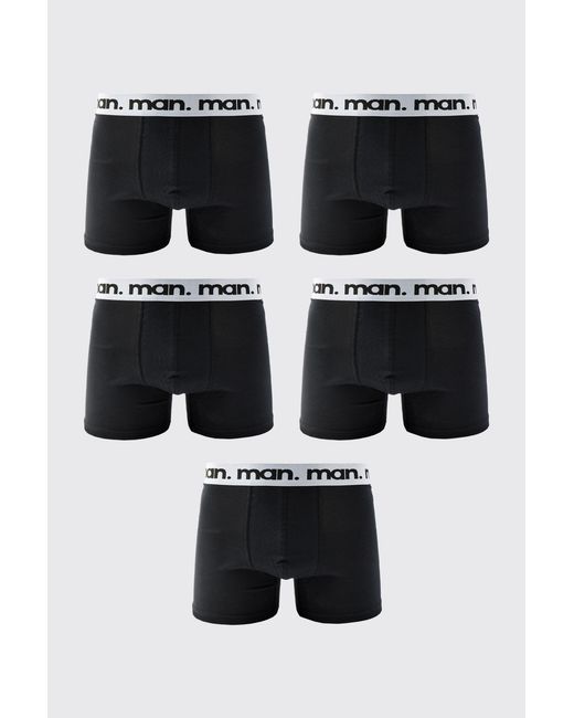 BoohooMAN Black 5 Pack Boxers for men