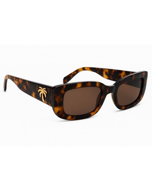 Palm Angels Brown Accessories Yosemite Rectangle Sunglasses for men