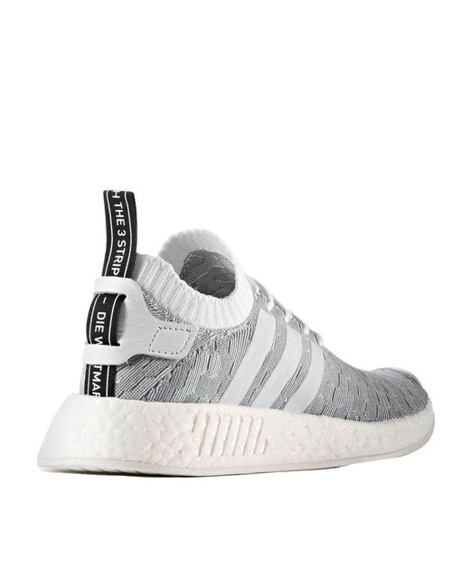 Adidas Gray Nmd_R2 Primeknit Running Trainers