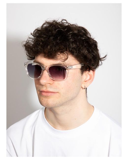 SVNX Blue Clear Wayfarer Sunglasses With Graded Lenses