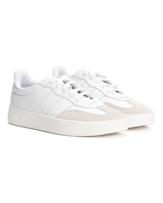 Adidas White Barreda Leather/Natural Trainers