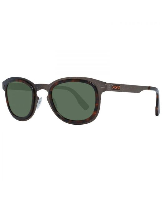 Zegna Green Round Polarized Sunglasses for men