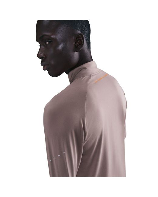Nike Red Half-Zip Funnel Neck Long Sleeve Tech Top for men