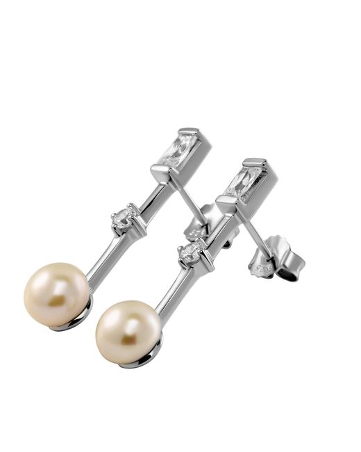Orphelia White 'Maxime' 925 Sterling Drop Earrings