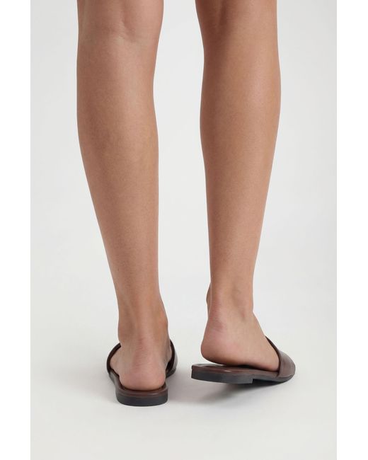 Boohoo Brown Wide Fit Square Toe Basic Sliders