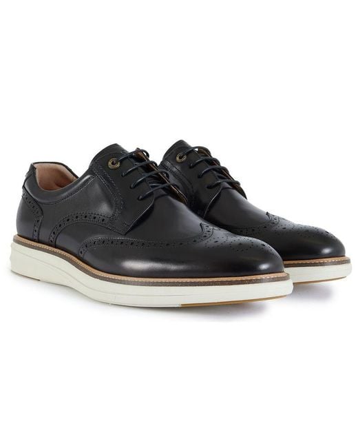 Simon Carter Black Oreilly Brogue Shoes for men
