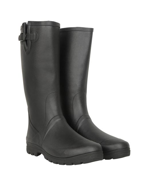 Mountain Warehouse Black Rubber Wellies Cotton Lining Waterproof Slip On Boots for men