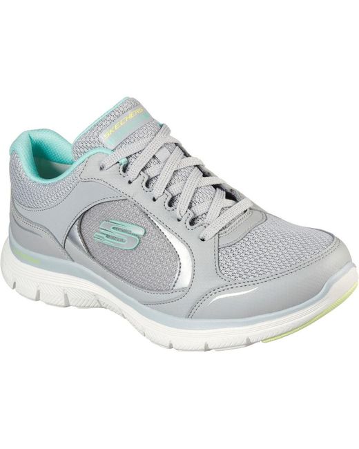 Skechers Gray Flex Appeal 4.0 True Clarity Trainers
