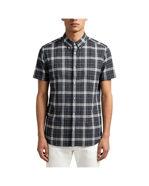 Tommy Hilfiger Black Shirts Checked Lightweight Regular Fit Short Sleeve Shirt for men