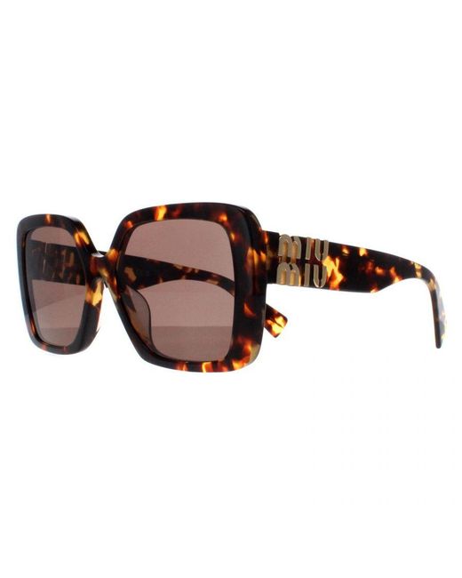 Miu Miu Brown Square Honey Havana Dark Mu10Ys