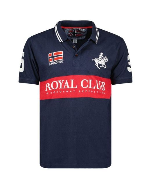 GEOGRAPHICAL NORWAY Blue Sw6498Hgno Short-Sleeved Polo Shirt for men