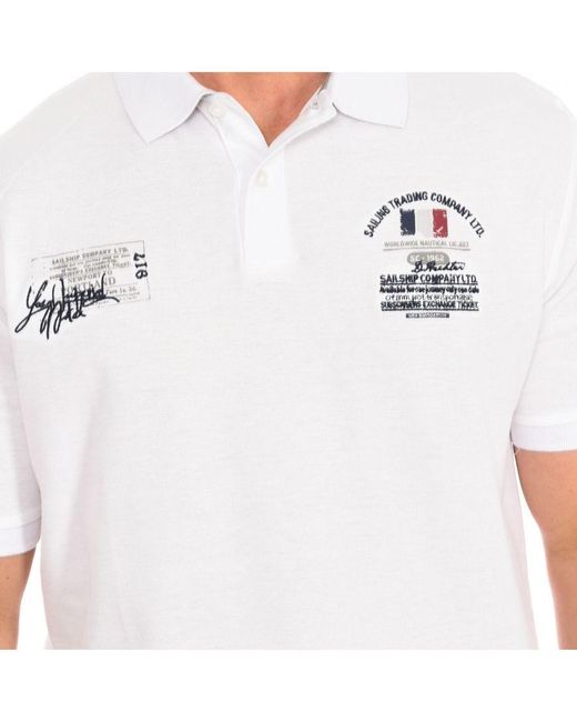 Daniel Hechter White Short-Sleeved Polo Shirt 75105-181990 for men