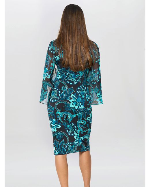 Gina Bacconi Blue Zelda Draped Jersey Dress
