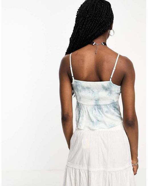 Collusion Black Tie Dye Lace Trim Cami