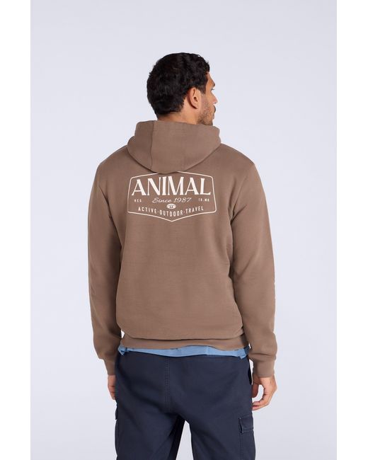 Mountain Warehouse Blue 'River' Hoodie Drawcord Adjustable Hood Cosy Pullover Cotton for men