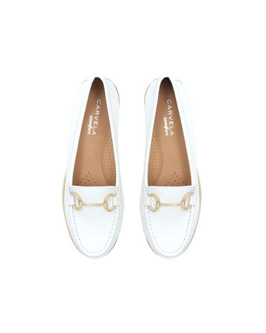 Carvela Kurt Geiger White Leather Click Loafers