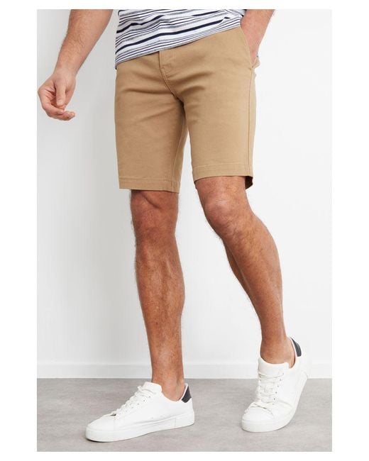 Threadbare Natural Cotton 'Northsea' Slim Fit Chino Shorts for men