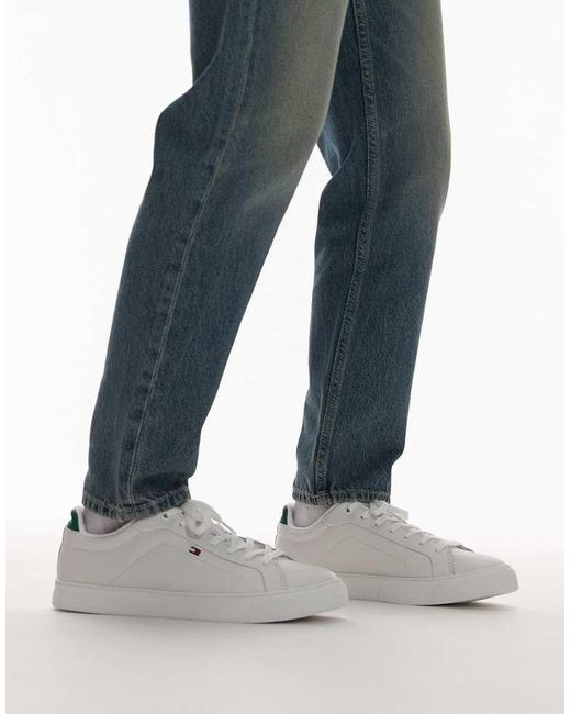 Tommy Hilfiger Blue Icon Leather Court Trainers for men