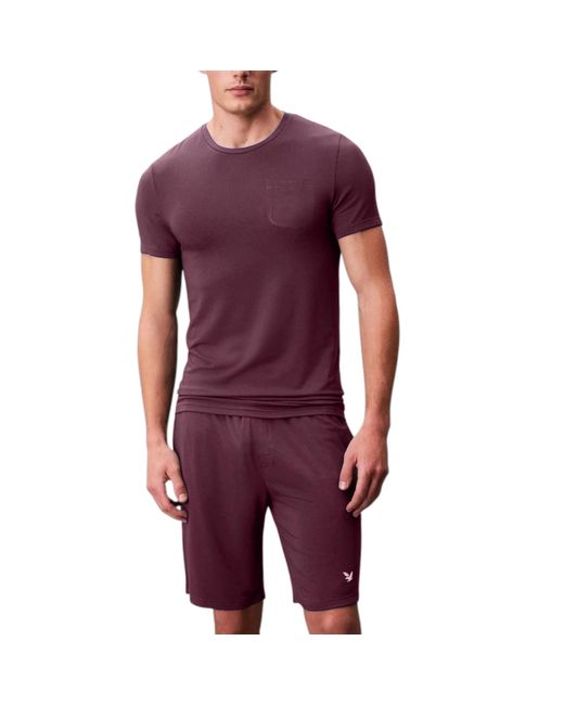 Lyle & Scott Purple And Lounge Sets Shorts T-Shirt Sleepwear Half Pant Sport New Set for men