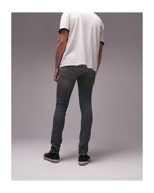 TOPMAN Stretch Skinny Jeans in Grey for Men | Lyst UK