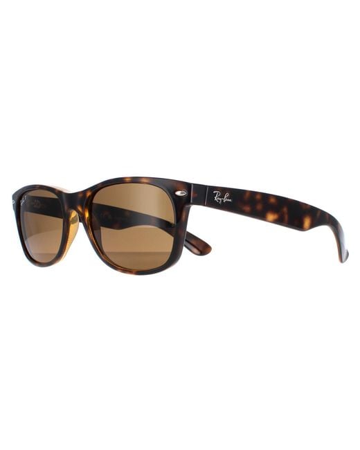 Ray-Ban Brown Sunglasses New Wayfarer 2132 902/57 Tortoise Polarized 55Mm