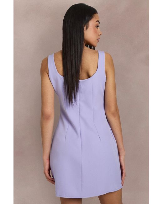 Boohoo Purple Seam Detail Fitted Mini Dress
