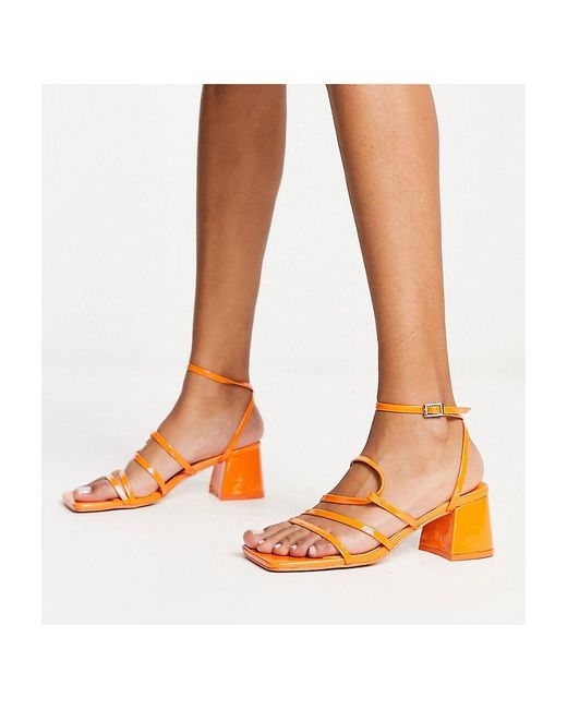 Public Desire Orange Exclusive Dayla Mid Heeled Sandals