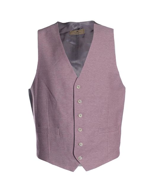 Hackett Purple Textured Knit Waistcoat for men