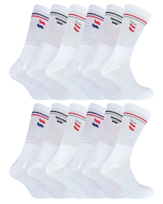 Sock Snob White 12 Pairs Cotton Sport Socks for men