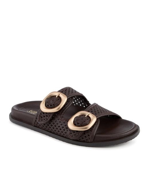 Jones Bootmaker Brown Gisela Leather Dual Buckle Sandals