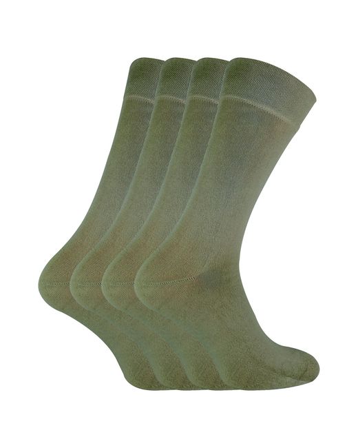 Sock Snob Green 4 Pack Ladies Luxury Bamboo Crew Dress Socks