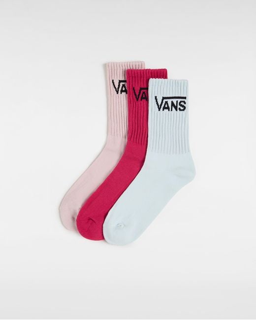 Vans Pink Classic Crew 6.5-10 3 Pack Socks