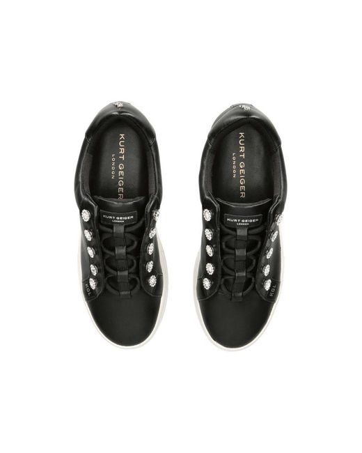 Kurt Geiger Black Leather Kgl Liviah Sneakers