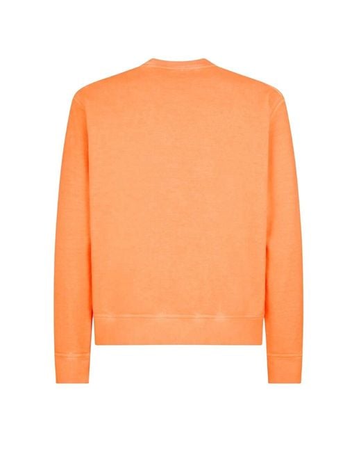 DSquared² Orange Icon Crew Neck Jumoper Cotton for men
