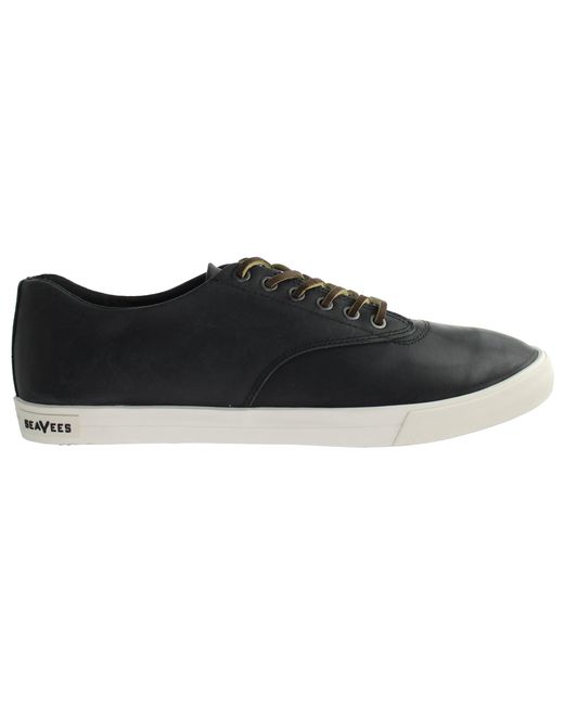 Seavees Black Hermosa Sneaker Wintertide Oiled Rugged Leather Shoes for men