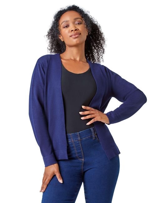 Roman Blue Petite Plain Stretch Cardigan