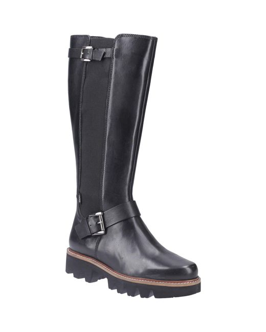Pod Black Aleena Leather/Textile Boots