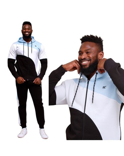 KAM Jeanswear Black Kam Two Piece Tracksuit Hoodie & Jogger Set for men