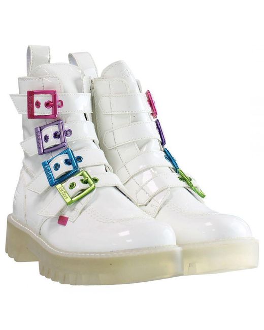Kickers Blue X Confetti Crowd Kizzie Higher Boots Leather