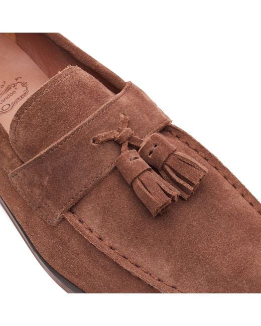 Base London Brown Flint Loafer Shoes Leather for men