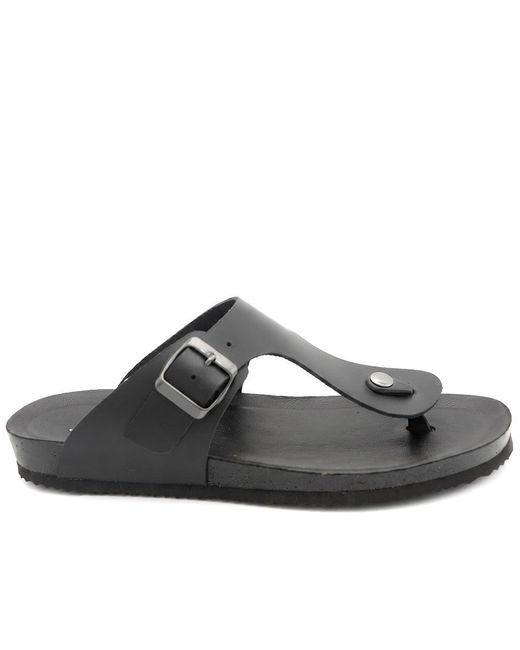 Jones Bootmaker Black Wales Leather Toe Post Mules for men